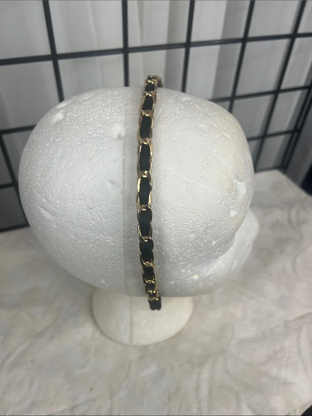 Gold/Silver Chain Black Satin ribbon- Women Accessories Headband (2)
